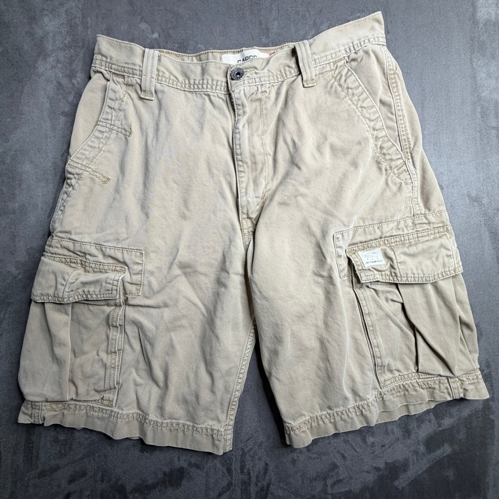 Levis Cargo Shorts Mens W33 Khaki Tan Cotton Relaxed Fit Twill Outdoor Casual